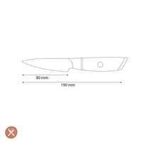 Cuchillos Shinrai - Cuchillo pelador Hikari Damasco Cuchillo pelador 8 cm Cuchillos Shinrai