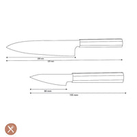 Shinrai Knives - Juego de 2 piezas Damasco exclusivo de Kigami - Cuchillo de chef + cuchillo mondador Juego de cuchillos Shinrai Knives