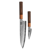 Shinrai Knives - Juego de 2 piezas Damasco exclusivo de Kigami - Cuchillo de chef + cuchillo mondador Juego de cuchillos Shinrai Knives