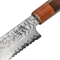 Cuchillos Shinrai - Juego de 4 piezas Damascus exclusivo de Kigami - Cuchillo de chef + Cuchillo para pan + Nakiri + Cuchillo mondador Juego de cuchillos Shinrai Knives