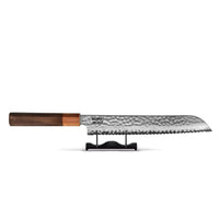Cuchillos Shinrai - Juego de 4 piezas Damascus exclusivo de Kigami - Cuchillo de chef + Cuchillo para pan + Nakiri + Cuchillo mondador Juego de cuchillos Shinrai Knives