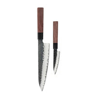 Shinrai Knives - Juego de cuchillos Damasco Kurayami de 2 piezas - Cuchillo de chef + cuchillo pelador Shinrai Knives Juego de cuchillos