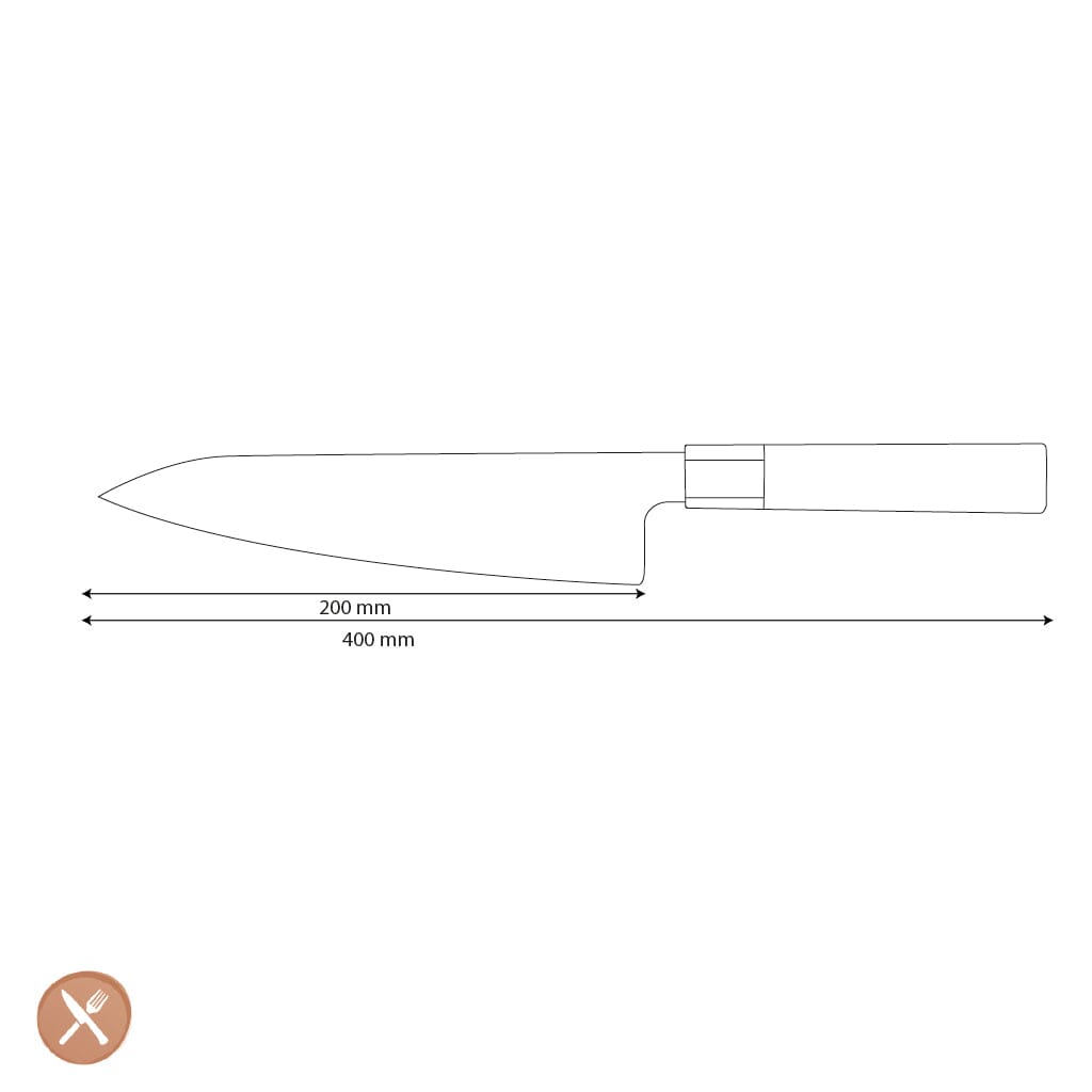 Cuchillos Shinrai - Cuchillo de Chef Kurayami Damasco 20 cm Cuchillo de Chef Cuchillos Shinrai