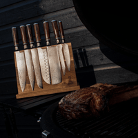 Shinrai Knives - Micarta Jewels 7-delige Damascus Messenset Messenset Shinrai Knives