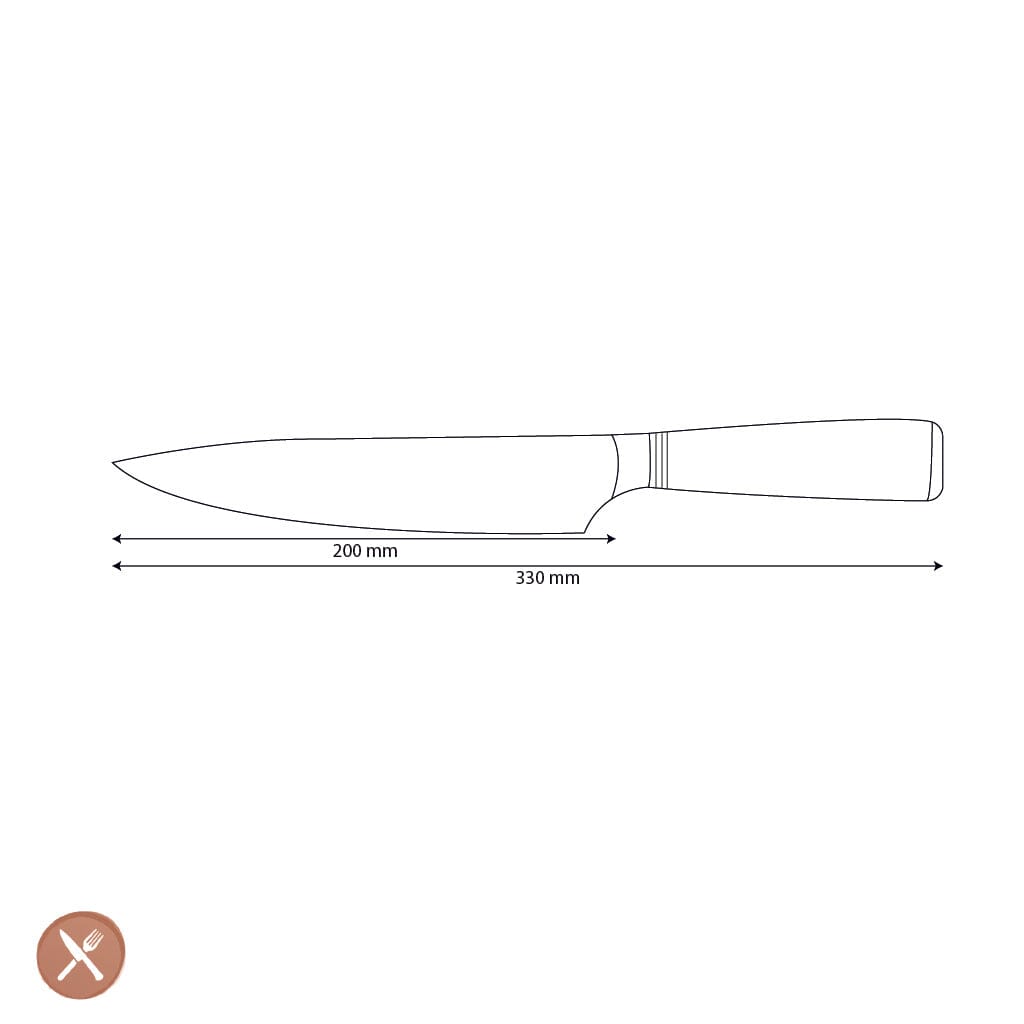 Cuchillos Shinrai - Cuchillo de chef de Damasco negro con incrustaciones de Micarta, 20 cm.
