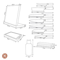 Couteaux Shinrai - Coffret Méga Bijoux Micarta - Ensemble complet de couteaux avec bloc, planche à découper et pierre à aiguiser