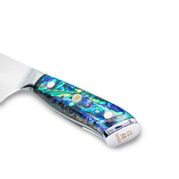 Cuchillos Shinrai - Cuchillo Santoku de Damasco con incrustaciones de nácar, 18 cm, de Shinrai