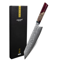 Cuchillos Shinrai - Ruby Octagon Damascus Kiritsuke 23 cm - Cuchillo Kiritsuke Edición Especial Shinrai Knives