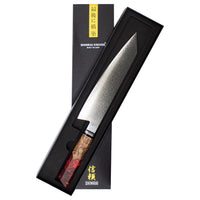 Cuchillos Shinrai - Ruby Octagon Damascus Kiritsuke 23 cm - Cuchillo Kiritsuke Edición Especial Shinrai Knives