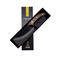 Cuchillos Shinrai - Cuchillo de chef Gladiator de acero inoxidable con funda - Cuchillo de chef para exteriores marrón Shinrai Knives