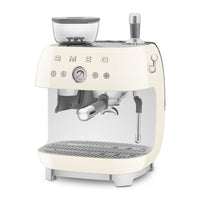 Smeg - Cafetera expreso | Crème | Años 50 | Cafetera expreso manual con molinillo de café integrado Cafetera expreso manual Smeg