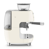 Smeg - Cafetera expreso | Crème | Años 50 | Cafetera expreso manual con molinillo de café integrado Cafetera expreso manual Smeg