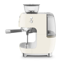 Smeg - Cafetera expreso | Crème | Años 50 | Cafetera expreso manual con molinillo de café integrado Cafetera expreso manual Smeg