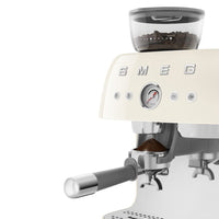 Smeg - Cafetera expreso | Crème | Años 50 | Cafetera expreso manual con molinillo de café integrado Cafetera expreso manual Smeg