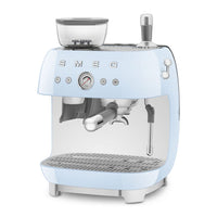 Smeg - Cafetera espresso | Azul pastel | Años 50 | Cafetera espresso manual con molinillo integrado Cafetera espresso manual Smeg