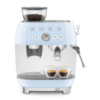 Smeg - Cafetera espresso | Azul pastel | Años 50 | Cafetera espresso manual con molinillo integrado Cafetera espresso manual Smeg