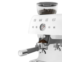 Smeg - Cafetera espresso | Blanca | Años 50 | Cafetera espresso manual con molinillo de café integrado Cafetera espresso manual Smeg