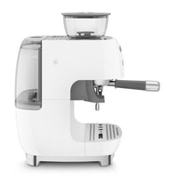Smeg - Cafetera espresso | Blanca | Años 50 | Cafetera espresso manual con molinillo de café integrado Cafetera espresso manual Smeg
