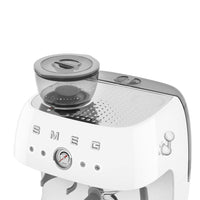 Smeg - Cafetera espresso | Blanca | Años 50 | Cafetera espresso manual con molinillo de café integrado Cafetera espresso manual Smeg