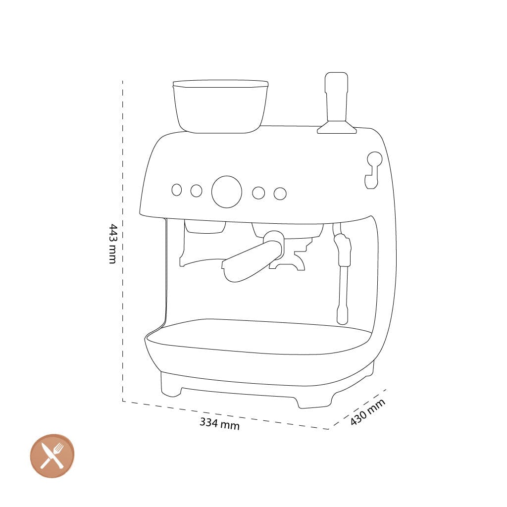 Smeg - Cafetera espresso | Blanca | Años 50 | Cafetera espresso manual con molinillo de café integrado Cafetera espresso manual Smeg