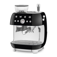 Smeg - Cafetera espresso | Negra | Años 50 | Cafetera espresso manual con molinillo de café integrado Cafetera espresso manual Smeg