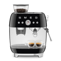 Smeg - Cafetera espresso | Negra | Años 50 | Cafetera espresso manual con molinillo de café integrado Cafetera espresso manual Smeg