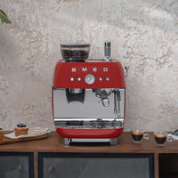 Smeg - Cafetera espresso | Negra | Años 50 | Cafetera espresso manual con molinillo de café integrado Cafetera espresso manual Smeg