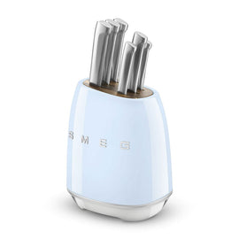 SMEG - Bloque de cuchillos con 6 cuchillos Azul pastel SMEG - Bloque de cuchillos con 6 cuchillos Azul pastel Juego de cuchillos con bloque Smeg
