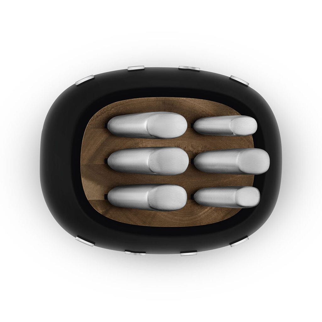 SMEG - Bloque de cuchillos con 6 cuchillos Negro Juego de cuchillos con bloque Smeg