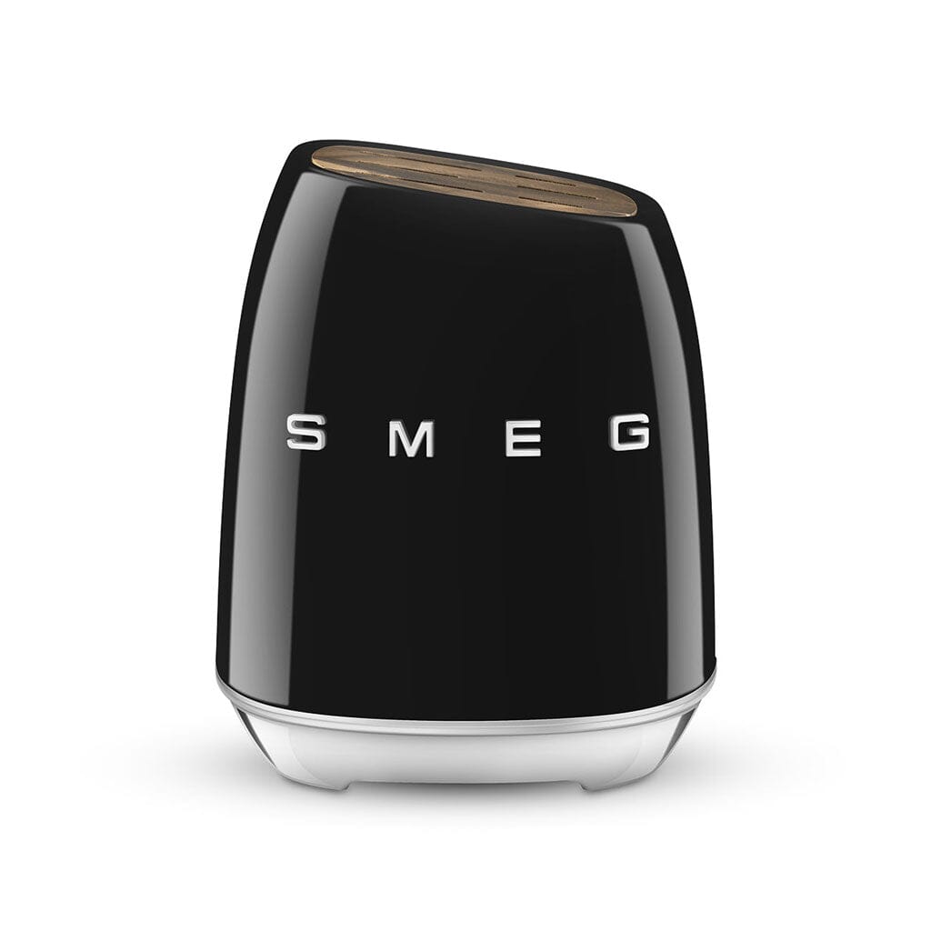SMEG - Bloque de cuchillos con 6 cuchillos Negro Juego de cuchillos con bloque Smeg