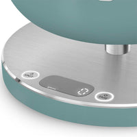 Báscula digital SMEG de 5 kg, color verde esmeralda.