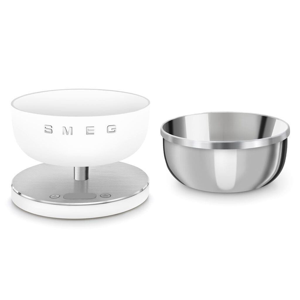 Báscula digital SMEG 5 kg, color blanco mate, para cocina.