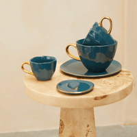 Cultura de la naturaleza urbana - Buenos días - Taza de capuchino - Cultura de la naturaleza urbana azul y verde