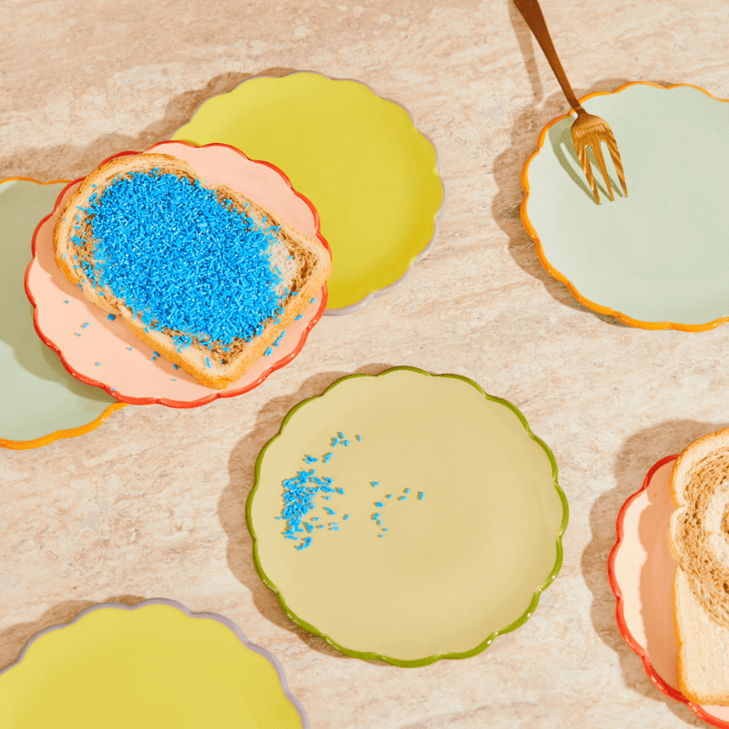 Cultura de la Naturaleza Urbana - Buenos días - Plato para pastel - Esculpido - Platos verde pálido Cultura de la Naturaleza Urbana