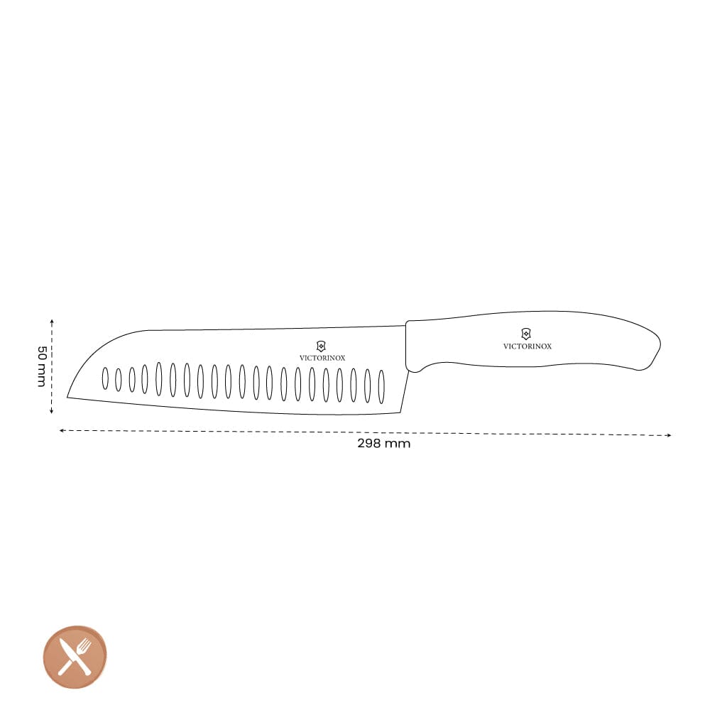 Victorinox - Cuchillo Santoku con hoyuelos Swiss Classic 17 cm Victorinox