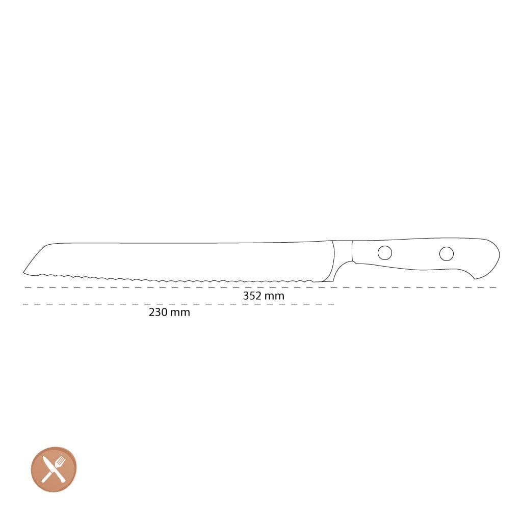 Wusthof - Cuchillo de pan clásico con doble dentado de precisión de 23 cm Cuchillo de pan Wusthof