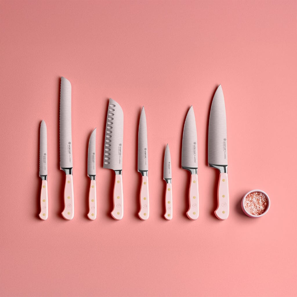 Wusthof - Cuchillo de chef Classic Color 20 cm Cuchillo de chef con sal rosa del Himalaya Wusthof