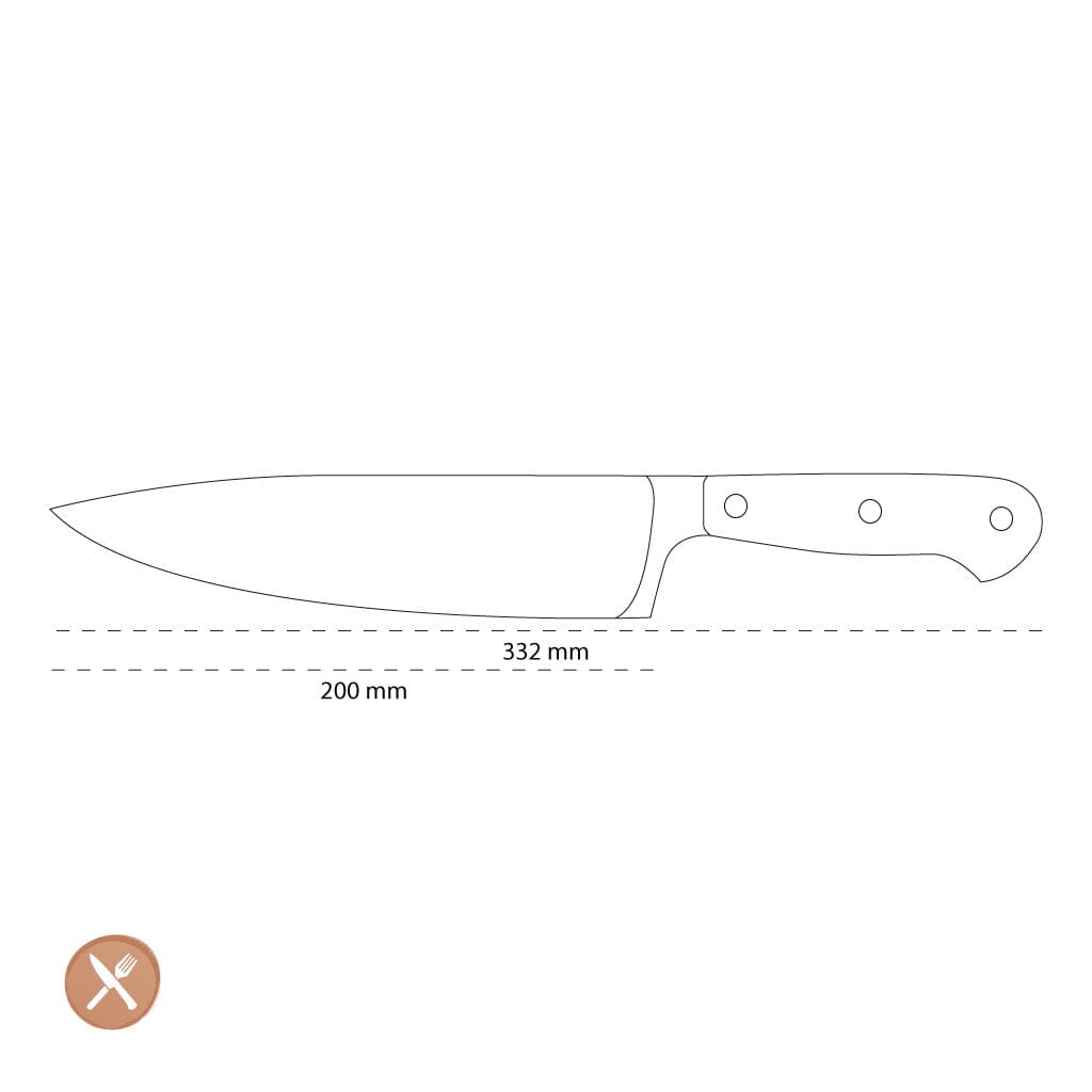 Wusthof - Cuchillo de chef Classic Color 20 cm Cuchillo de chef con sal rosa del Himalaya Wusthof