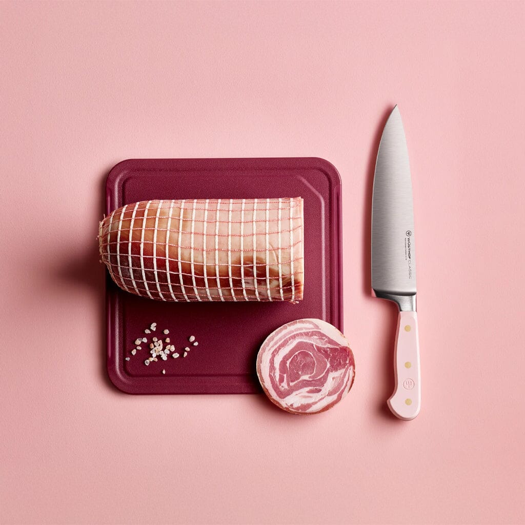 Wusthof - Cuchillo de chef Classic Color 20 cm Cuchillo de chef con sal rosa del Himalaya Wusthof