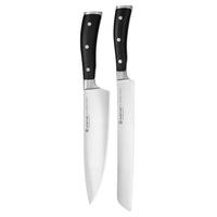 Wüsthof - Juego de cuchillos Classic Ikon de 2 piezas - Cuchillo de chef + Cuchillo para pan Juego de cuchillos Wüsthof