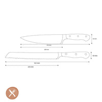 Wüsthof - Juego de cuchillos Classic Ikon de 2 piezas - Cuchillo de chef + Cuchillo para pan Juego de cuchillos Wüsthof