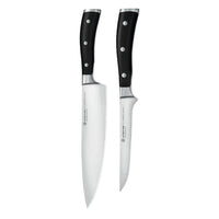 Wüsthof - Juego de cuchillos Classic Ikon de 2 piezas - Cuchillo de chef + cuchillo para filetear Juego de cuchillos Wüsthof