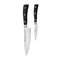 Wüsthof - Juego de cuchillos Classic Ikon de 2 piezas - Cuchillo de chef pequeño + cuchillo pelador Juego de cuchillos Wüsthof
