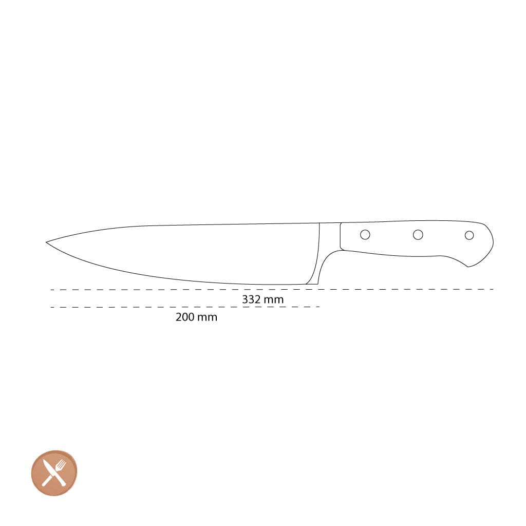 Wusthof - Cuchillo de cocinero clásico de 20 cm Cuchillo de cocinero Wusthof