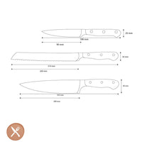 Wusthof - Juego de cuchillos clásicos con cuchillo para pan (juego de 3 piezas)