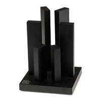 Yaxell - Bloque magnético para cuchillos Tower - Madera de haya negra Bloque magnético para cuchillos Yaxell
