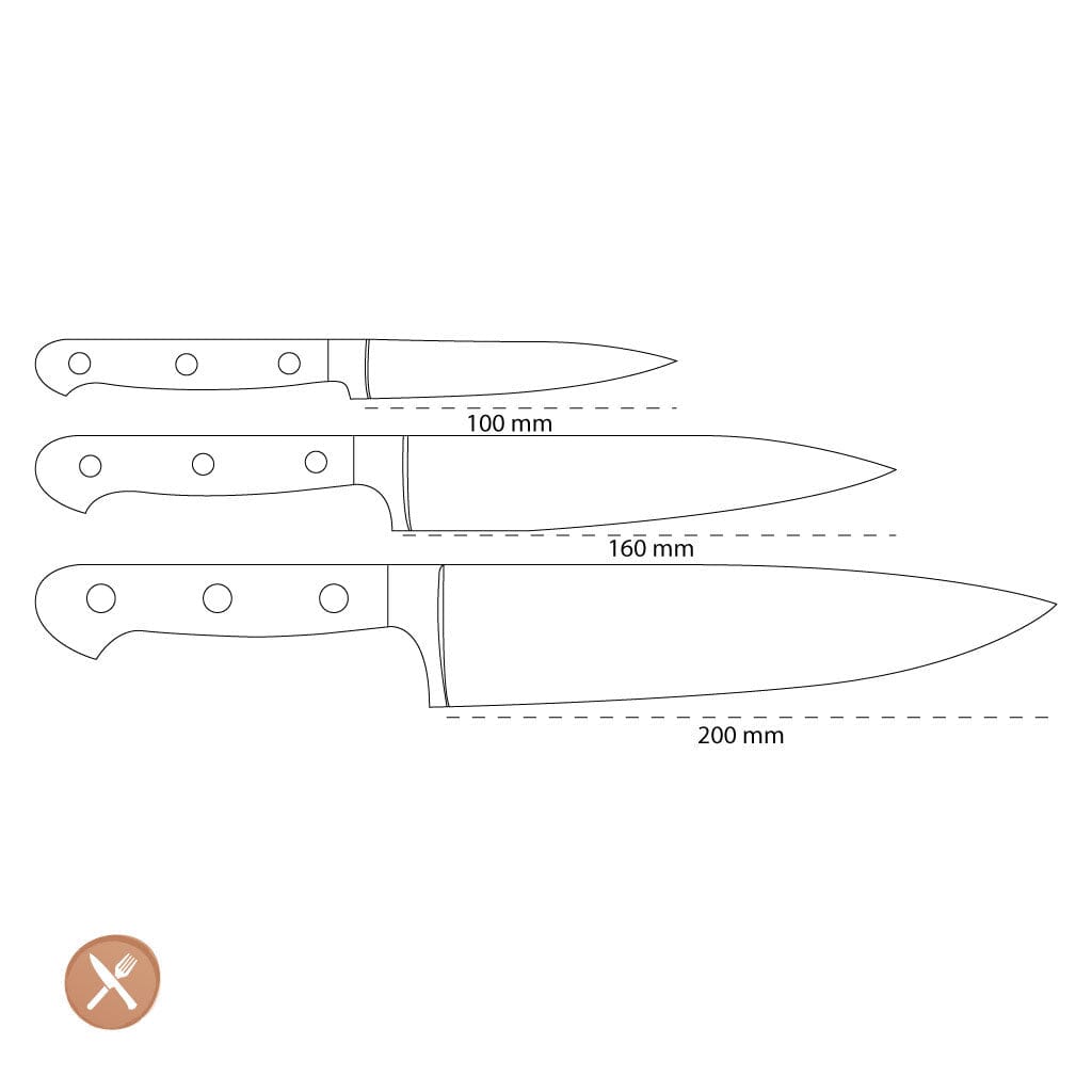 Zwilling - Juego de cuchillos Prof S Juego de cuchillos de 3 piezas Zwilling