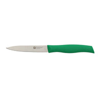 Zwilling - Cuchillo para pelar y decorar con doble empuñadura, 100 mm - Cuchillo para pelar verde Zwilling