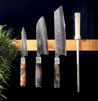 Ame - Cuchillos de cocina japoneses Santoku con diseño de lluvia de 18 cm KookGigant