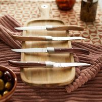 Amefa - Juego de 4 cuchillos para carne naturales en caja de madera Amefa